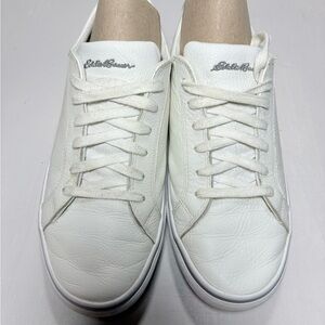 Eddie Bauer White Leather Women's Lace-Up Sneakers